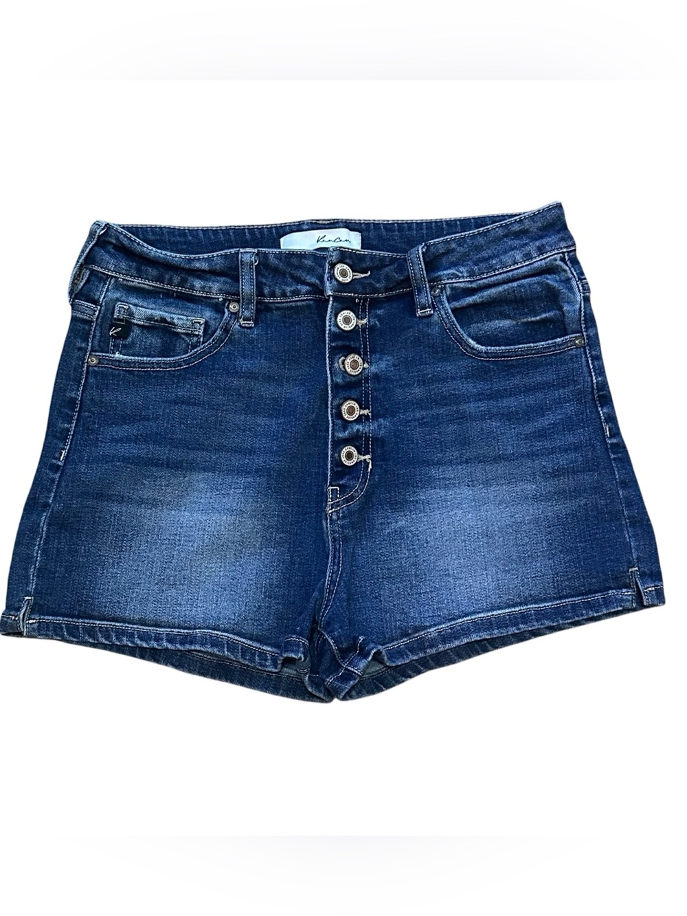 Kan Can Women's High Rise 5-Button Front Closure Shorts (Style #KC7159) Sz 29